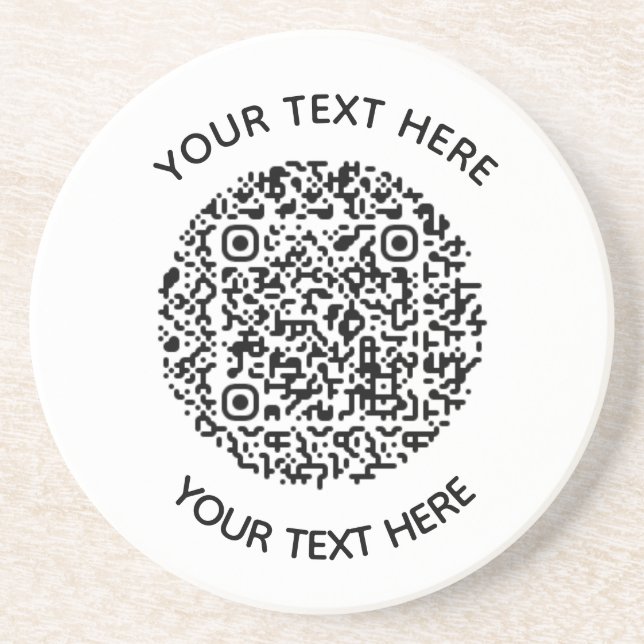 Posavasos Añadir su propio código QR redondo Exploración mín (Frente)