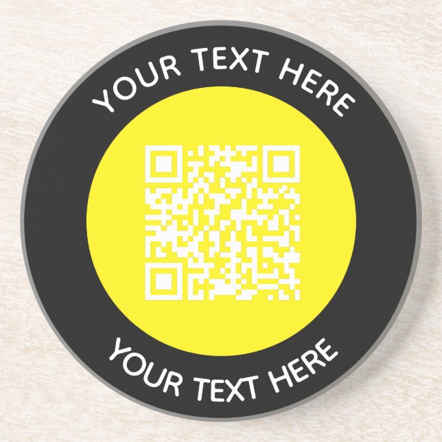 Posavasos Añadir su propio código QR redondo Exploración mín (Frente)