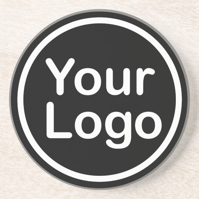 Posavasos Añadir su propio logotipo | Fondo negro (Frente)
