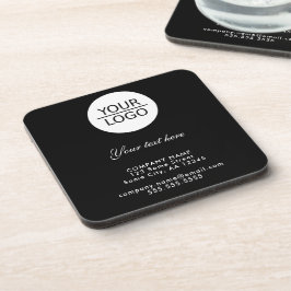 Posavasos Añadir tu logotipo con negro promocional de texto