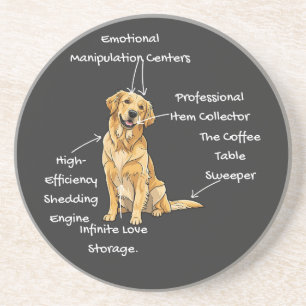 Posavasos Anatomía de un Golden Retriever - Funny Dog Mamá/P
