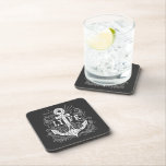 Posavasos Anchor Life – Nautical Black Drink Coaster<br><div class="desc">Protect your surfaces in bold maritime style with this graphic anchor coaster. Featuring vintage typography, flourishes, and the powerful word “LIFE, ” this design brings a rugged nautical charm to any bar, desk, or coffee table. A great small gift for sailors, ocean lovers, or anyone who lives life with purpose...</div>