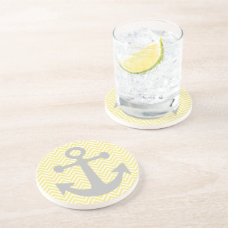 Posavasos Ancla amarilla del gris de Chevron