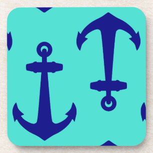 Posavasos Ancla Azul De La Marina En La Decoración De La Cos