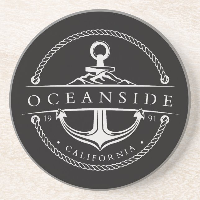 Posavasos Ancla de vela Oceanside California 1991 (Frente)