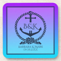 Ancla Náutica Azul De La Marina En Púrpura Y Azul