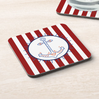 Posavasos Anclaje temático náutico Vela Azul Rojo Blanco