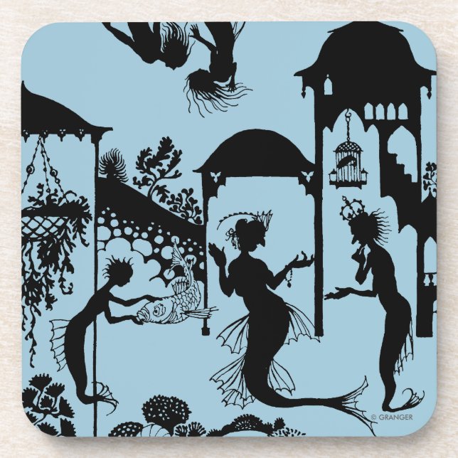 Posavasos Andersen: Silueta de little mermaid (Frente)