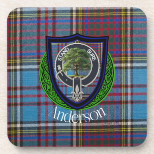 Posavasos Anderson Scottish Clan Tartán y Escudo