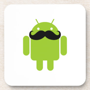 Posavasos Android Robot Black Mustache Graphic
