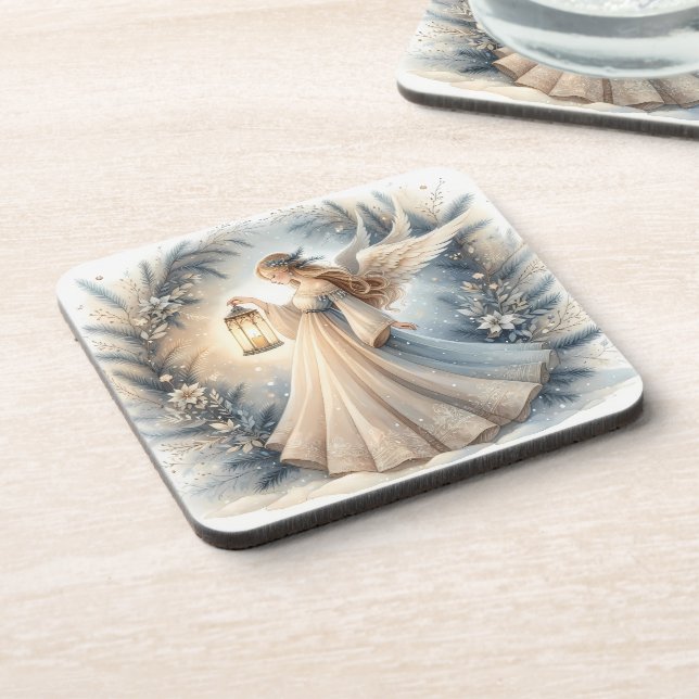 Posavasos Ángel Celestial de Invierno Farol de Paz (Lado Izquierdo)