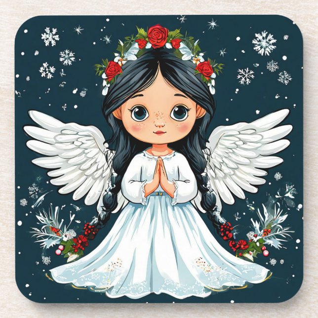 Posavasos ángel del día de San Valentín (Frente)