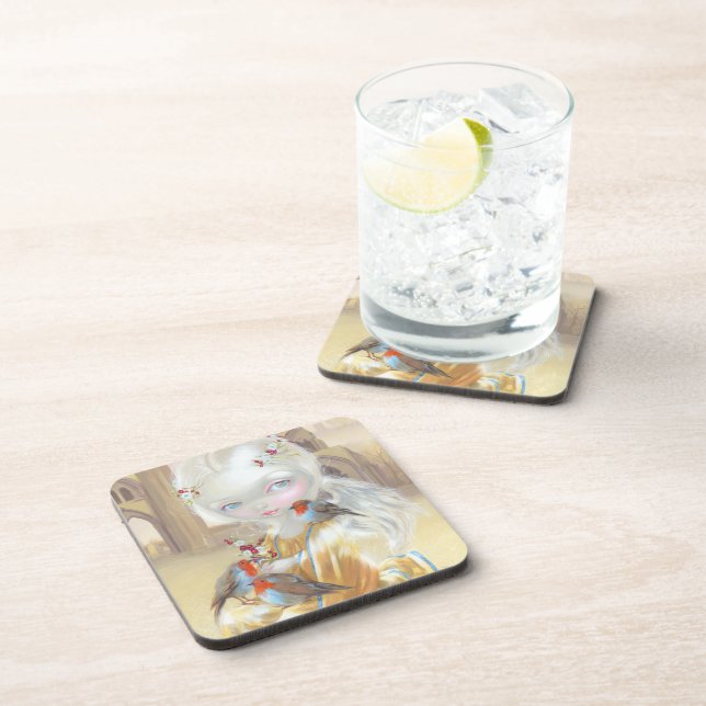 Posavasos "Ángel en prácticos de costa de la abadía de (Lado Derecho)