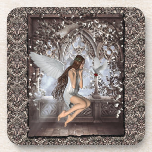 Posavasos Ángel gótico y su paloma