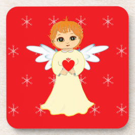 Posavasos Ángel Pequeño y Lindo en Rojo