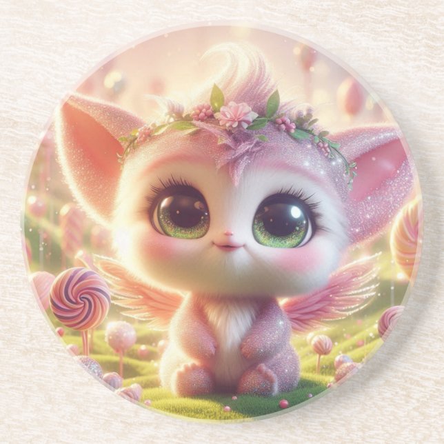 Posavasos Ángel rosa (Frente)