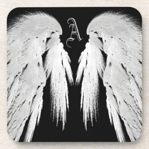 Posavasos ANGEL WINGS Black Custom Monogram