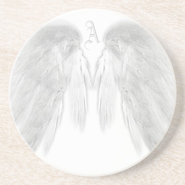 Posavasos ANGEL WINGS Monograma Colores de Personalizable (Frente)