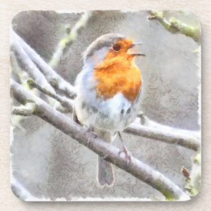 Posavasos Angelic Robin Watercolor