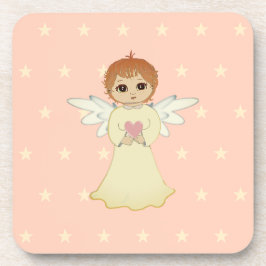 Posavasos Angelito Adorable en Rosa Coral Claro
