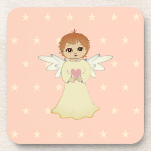 Posavasos Angelito Adorable en Rosa Coral Claro