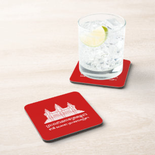 Posavasos Angkor Wat Camboyan / Bandera Jemer con Motto
