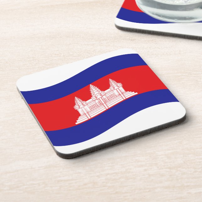 Posavasos Angkor Wat Ola de bandera camboyana (Lado Izquierdo)