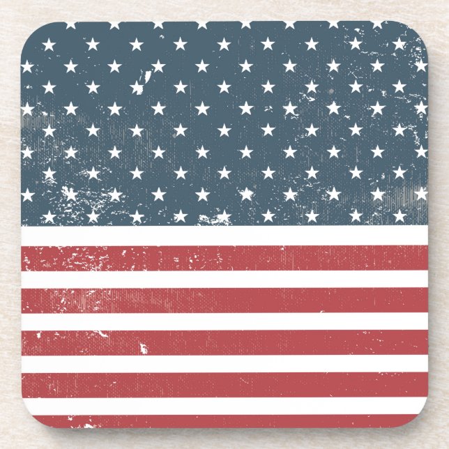 Posavasos angustiada bandera estadounidense (Frente)