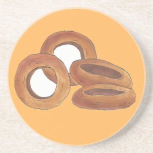 Posavasos Anillo de cebolla frita dorada Junk Fast Food Food