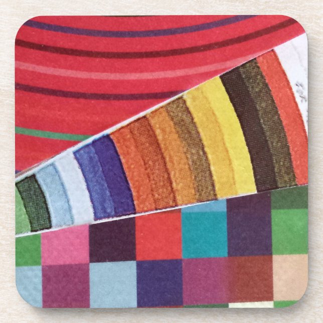 Posavasos anillos, círculos y verifica el mini collage (Frente)