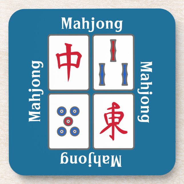 Posavasos Anillos de juego Mahjong Diseño Montaña Bebida (Frente)