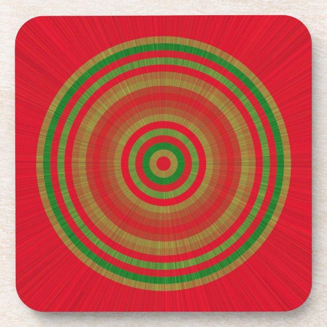 Posavasos Anillos de oro verde rojo (Frente)