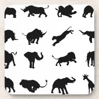 Posavasos Animal africano del safari de la silueta