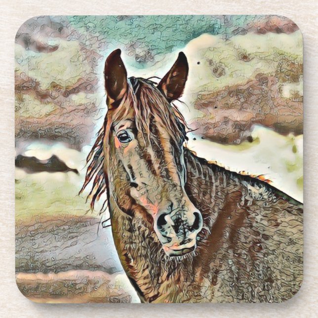 Posavasos animal inteligente-caballo 2 (Frente)