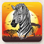 Posavasos Animal silvestre de la sabana africana cebra<br><div class="desc">La cebra de las llanuras ocurre en seis razas regionales, cada una con su propio patrón de rayas. Todas son distintas de las otras dos especies de cebra: la cebra de la Gran Grecia (Equus grevyi) del norte de Kenia y la cebra de montaña más pequeña (Equus equus) del suroeste...</div>