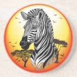 Posavasos Animal silvestre de la sabana africana cebra<br><div class="desc">La cebra de las llanuras ocurre en seis razas regionales, cada una con su propio patrón de rayas. Todas son distintas de las otras dos especies de cebra: la cebra de la Gran Grecia (Equus grevyi) del norte de Kenia y la cebra de montaña más pequeña (Equus equus) del suroeste...</div>
