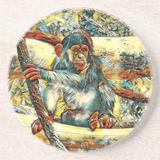 Posavasos AnimalArt_Chimpanzee_011 (Frente)