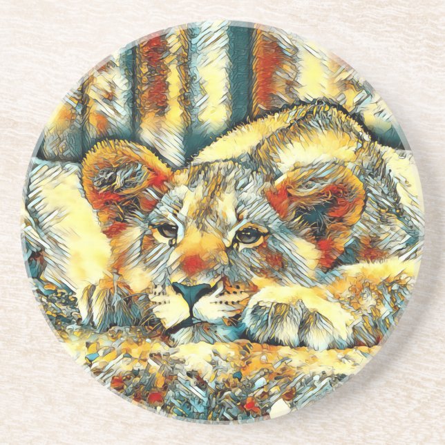 Posavasos AnimalArt_Lion_036 (Frente)