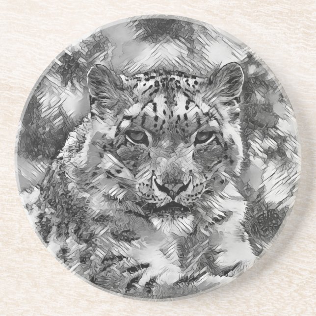 Posavasos AnimalArtBW_Leopard_001 (Frente)