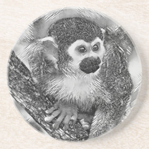 Posavasos AnimalArtBW_Monkey_002