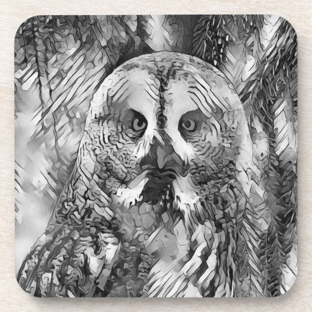 Posavasos AnimalArtBW_Owl_001 (Frente)