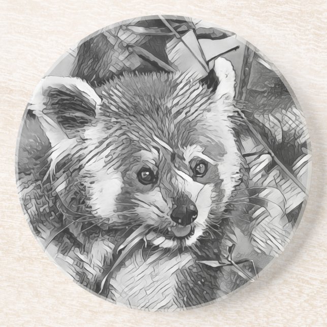 Posavasos AnimalArtBW_RedPanda_003 (Frente)
