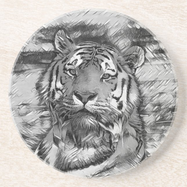 Posavasos AnimalArtBW_Tiger_004 (Frente)