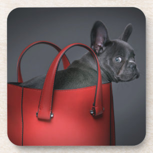 Posavasos Animales de bebé más afectados   Bolsa de mano roj
