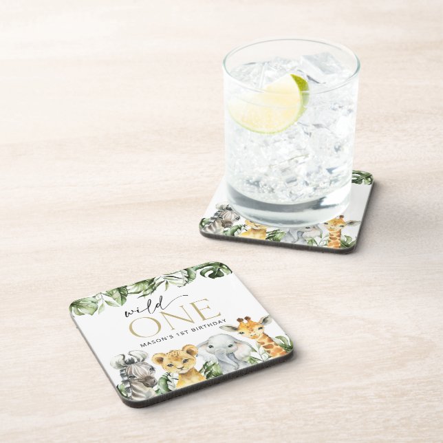 Posavasos Animales de la jungla, Safari, Salvaje, Primer Cum (Lado Derecho)