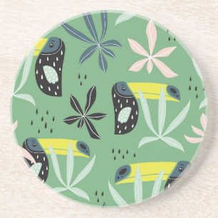 Posavasos Animales de la selva, elementos tropicales, sin co