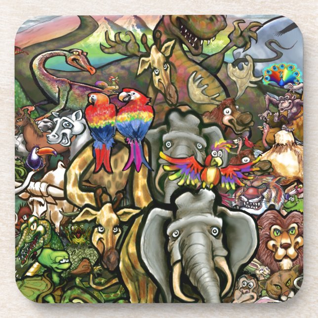 Posavasos Animales grandes y pequeños (Frente)