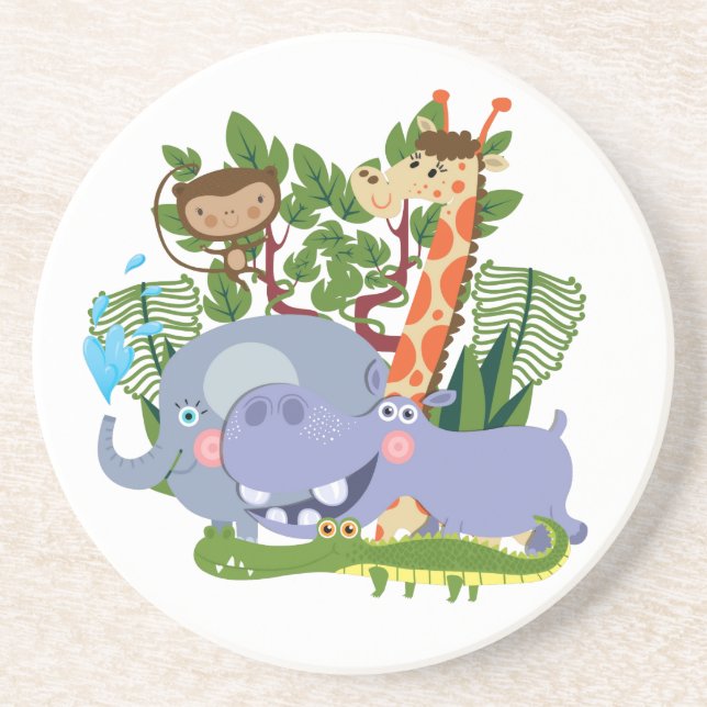 Posavasos Animales lindos del safari (Frente)