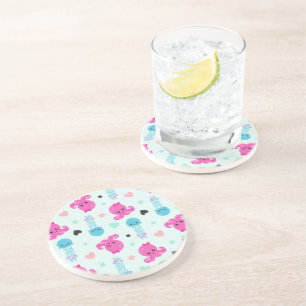 Posavasos Animales marinos, vida marina, pulpo, medusas, cor