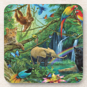 Posavasos Animales que viven juntos tiran almohada